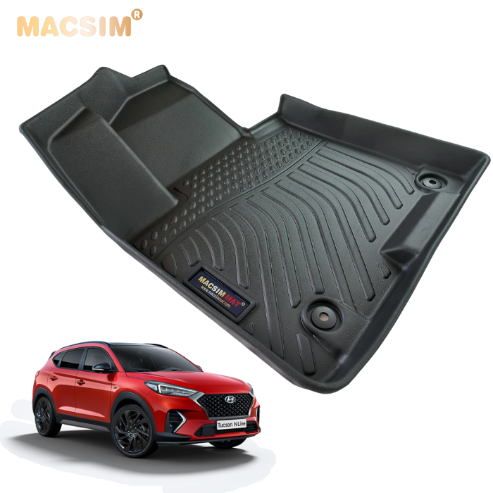 Thảm lót sàn xe ô tô sd Hyundai Tucson 2022 Nhãn hiệu Macsim chất liệu nhựa TPE cao cấp màu đen