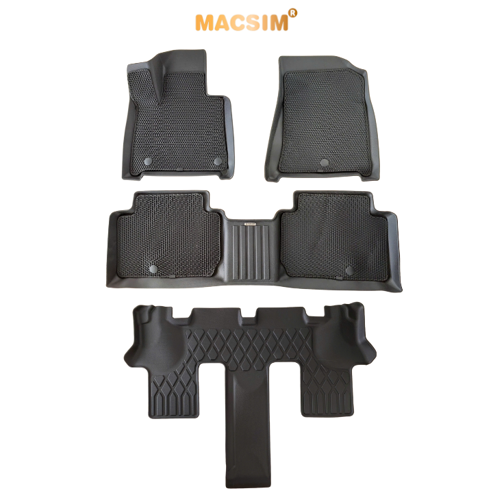 Thảm Lót Sàn Ô Tô Hyundai Santafe xăng 2024+ Macsim – 2 Lớp cao su đen, Chuẩn Phom, Sử dụng lâu dài (Mã 01)