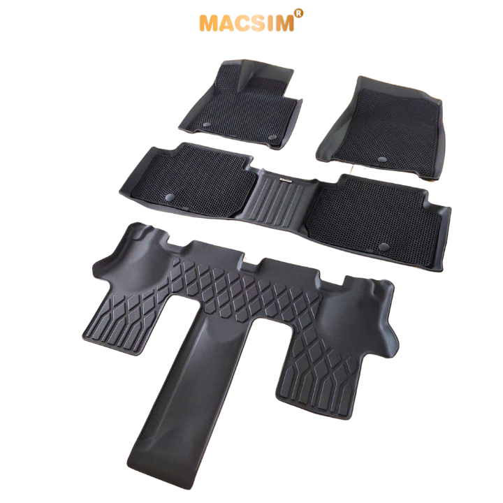 Thảm Lót Sàn Ô Tô Hyundai Santafe xăng 2024+ Macsim – 2 Lớp cao su đen, Chuẩn Phom, Sử dụng lâu dài (Mã 01)