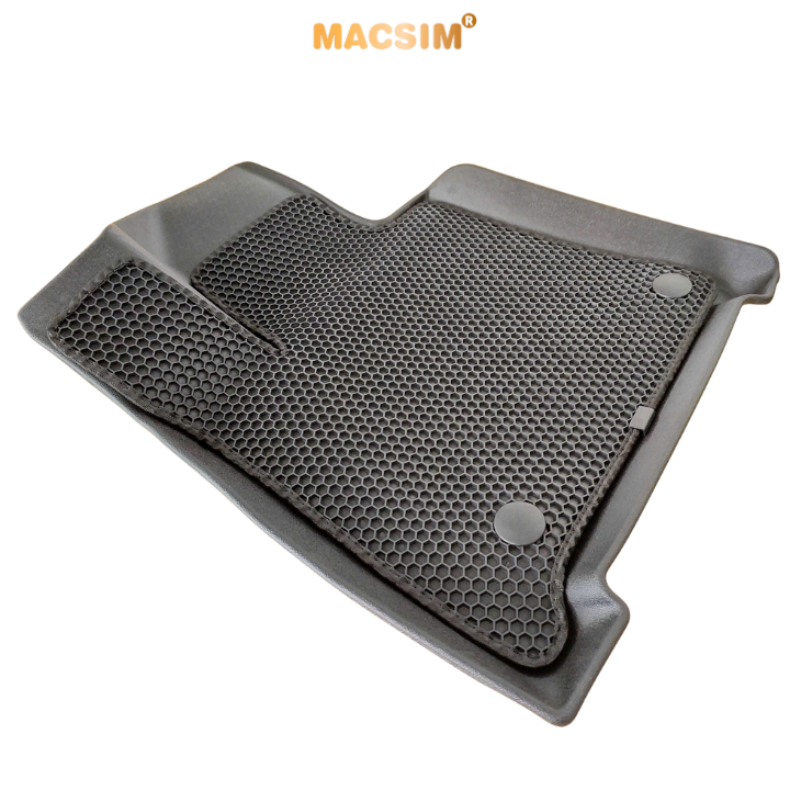Thảm Lót Sàn Ô Tô Hyundai Santafe xăng 2024+ Macsim – 2 Lớp cao su đen, Chuẩn Phom, Sử dụng lâu dài (Mã 01)