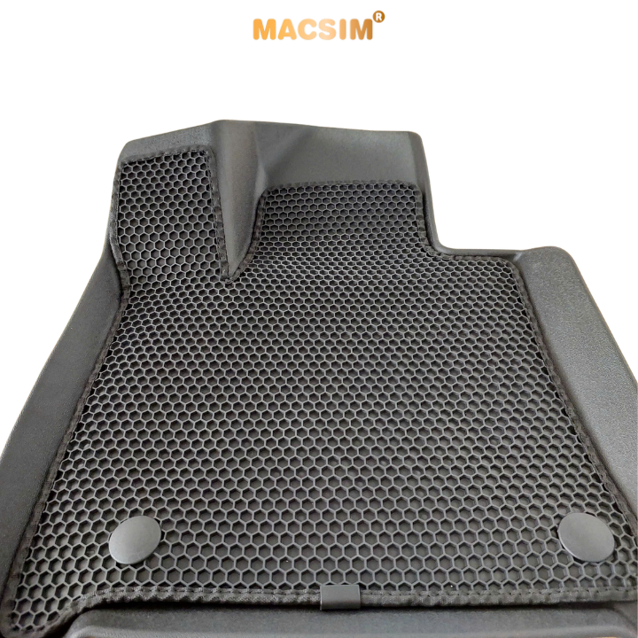Thảm Lót Sàn Ô Tô Hyundai Santafe xăng 2024+ Macsim – 2 Lớp cao su đen, Chuẩn Phom, Sử dụng lâu dài (Mã 01)