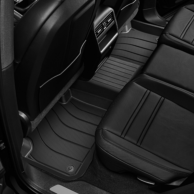 Thảm lót sàn xe ô tô  Porsche Macan 2013- đến nay Nhãn hiệu Macsim 3W chất liệu nhựa TPE đúc khuôn cao cấp - màu đen