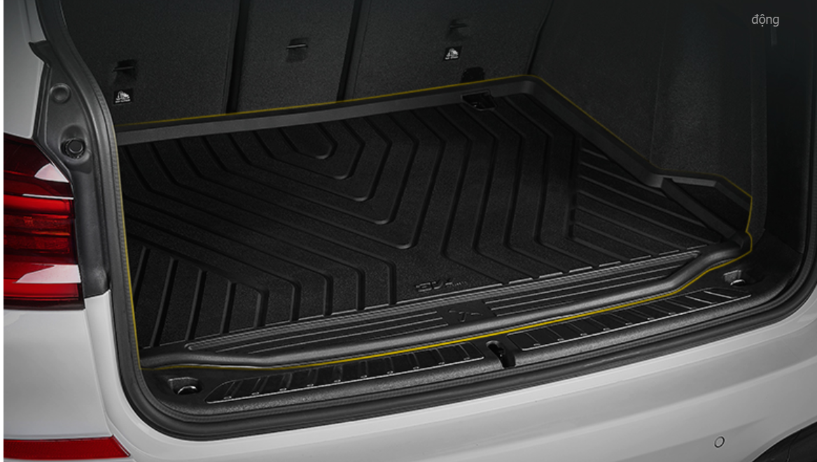 Thảm lót cốp xe ô tô BMW new 320i/330i 2017+ nhãn hiệu Macsim 3W chất liệu TPE cao cấp màu đen