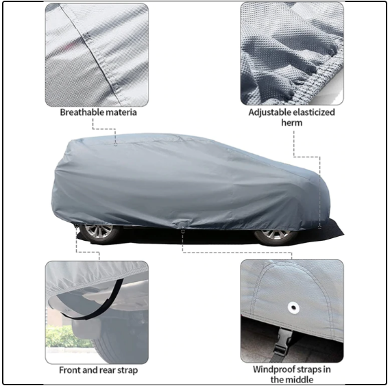 Bạt phủ ô tô chất liệu vải không dệt 3 lớp cao cấp MACSIM cho Vinfast VF8 màu ghi