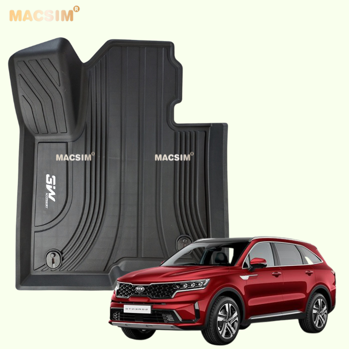 Thảm lót sàn xe ô tô Kia sorento 2021- nay  Nhãn hiệu Macsim 3W chất liệu nhựa TPE đúc khuôn cao cấp - màu đen
