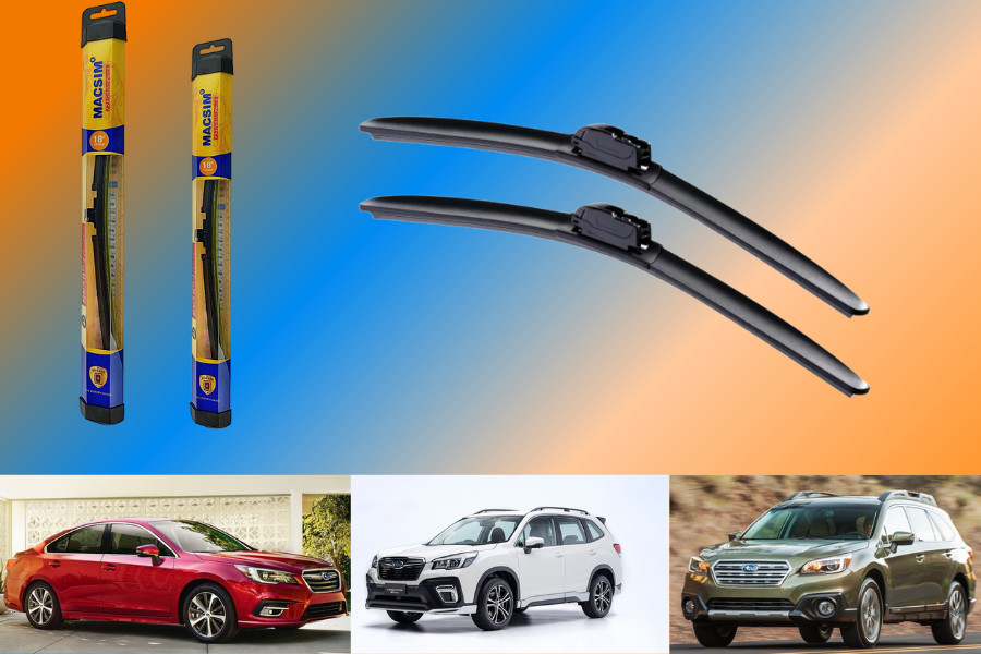 Combo cần gạt nước mưa ô tô Nano Silicon Macsim cho xe Subaru Forester 2013-2017, Forester 2018, Outback 2010-2014, Outback 2015-2018