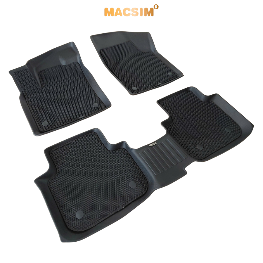 Thảm Lót Sàn Ô Tô Volkswagen Teramont  2018-2024 Macsim – 2 Lớp cao su đen, Chuẩn Phom, Sử dụng lâu dài (Mã 01)