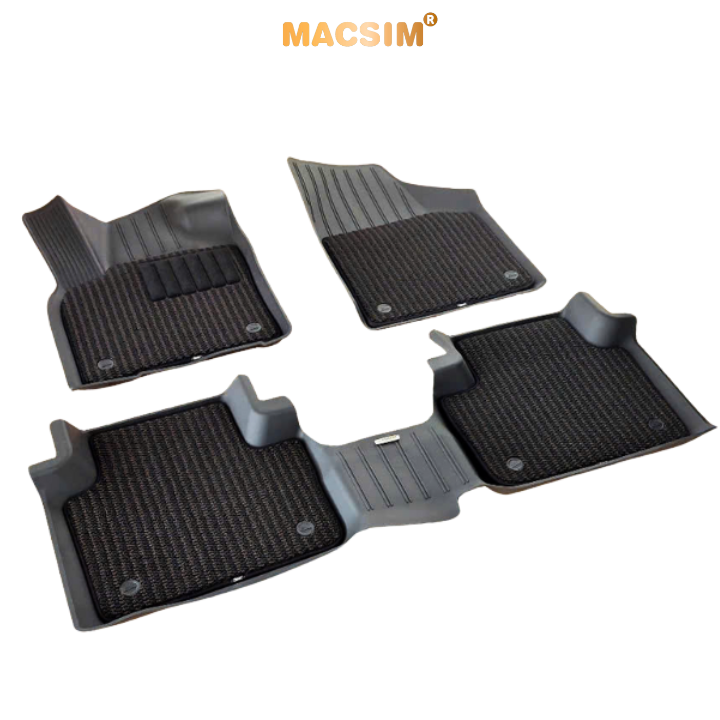 Thảm 2 lớp xe 2 hàng ghế Volkswagen Teramont X ( 5 seat) Macsim 3W chất liệu nhựa TPE đúc khuôn cao cấp - màu đen