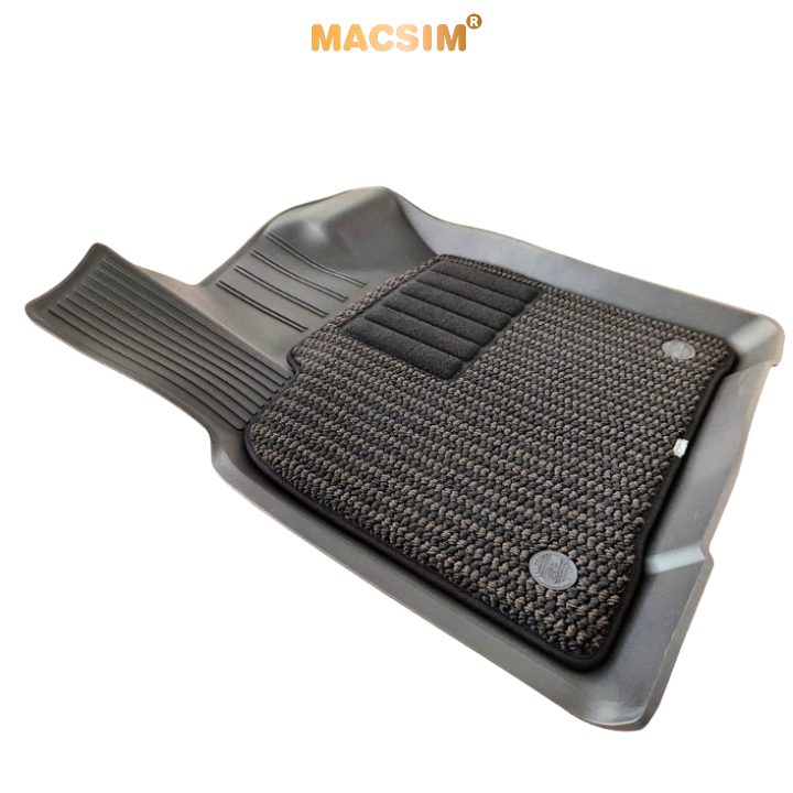 Thảm 2 lớp xe 2 hàng ghế Volkswagen Teramont X ( 5 seat) Macsim 3W chất liệu nhựa TPE đúc khuôn cao cấp - màu đen