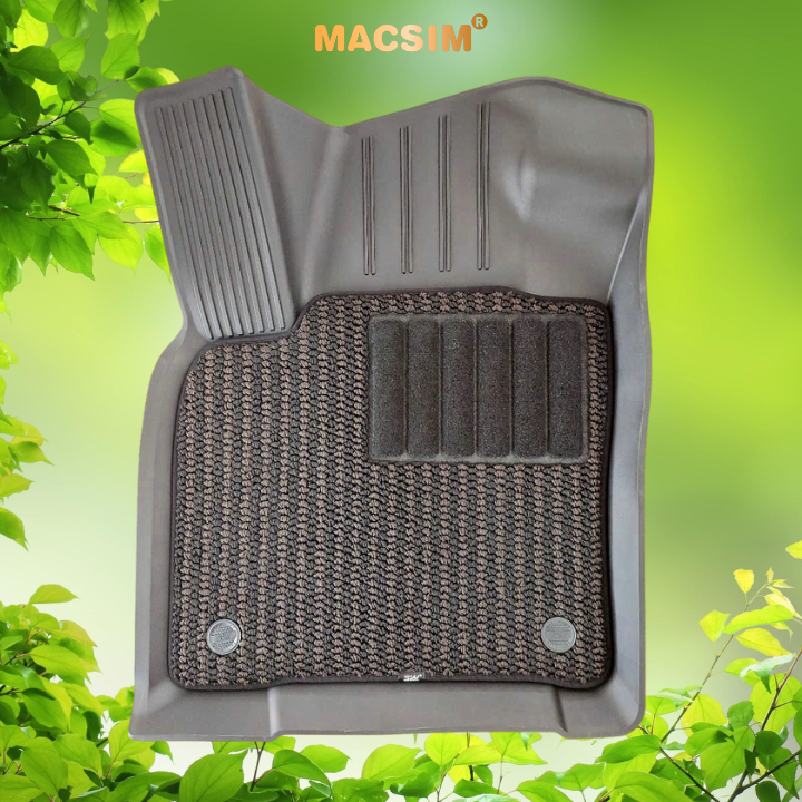 Thảm 2 lớp xe 2 hàng ghế Volkswagen Teramont X ( 5 seat) Macsim 3W chất liệu nhựa TPE đúc khuôn cao cấp - màu đen