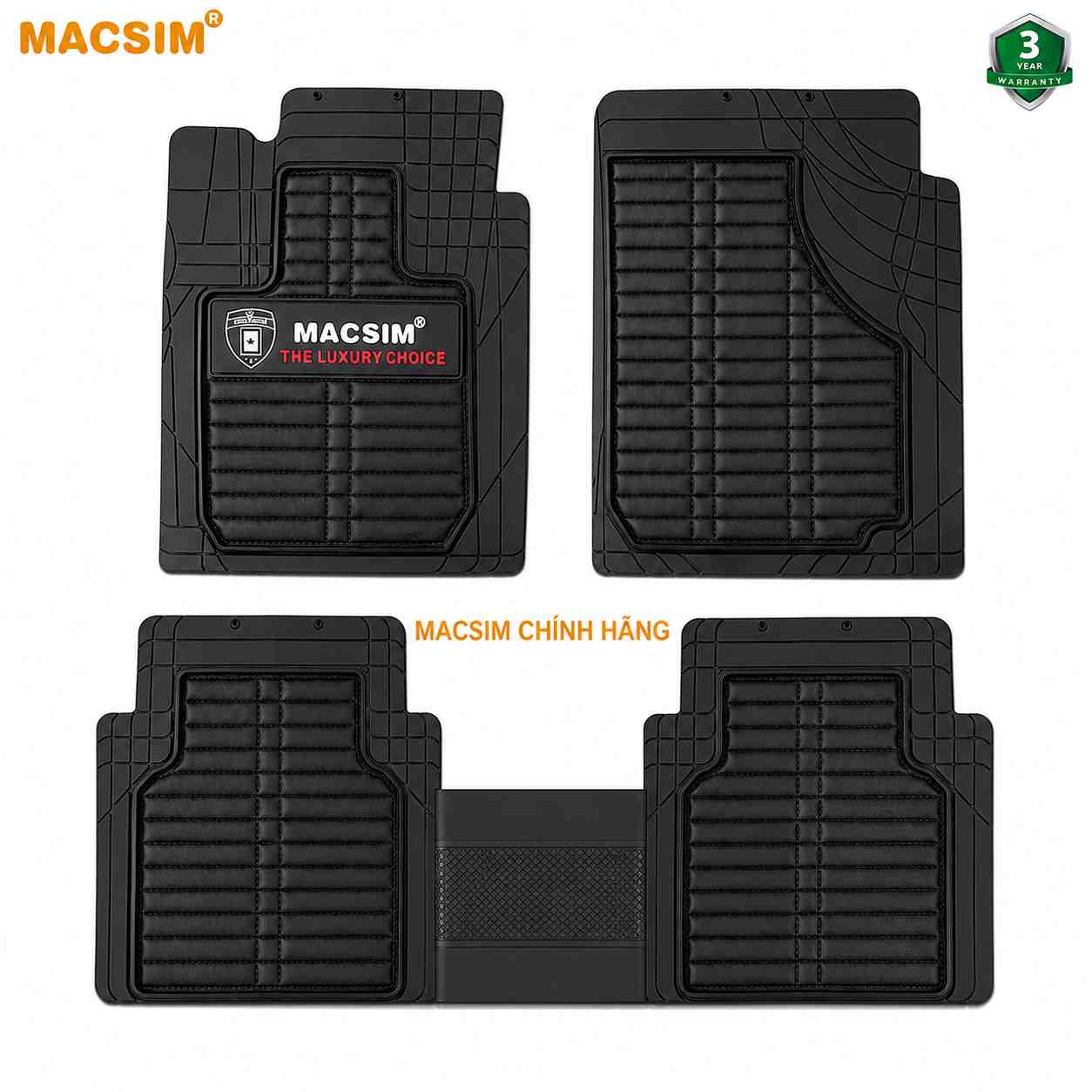 Thảm lót sàn ô tô phổ quát/ tự cắt Macsim màu đen