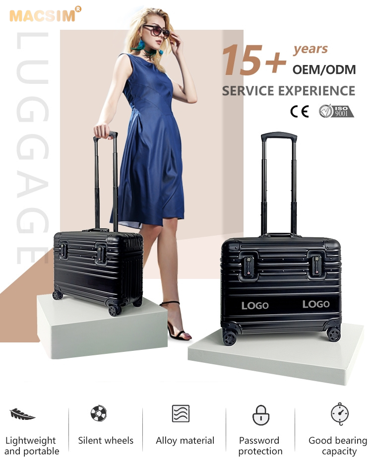 Vali hợp kim nhôm nguyên khối MS2205 Macsim cao cấp màu đen cỡ 16 inches