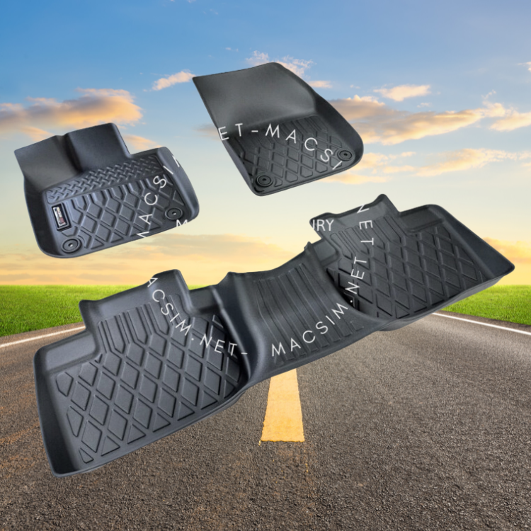Thảm lót sàn xe ô tô  VinFast VF8  Nhãn hiệu Macsim chất liệu nhựa TPE cao cấp màu đen