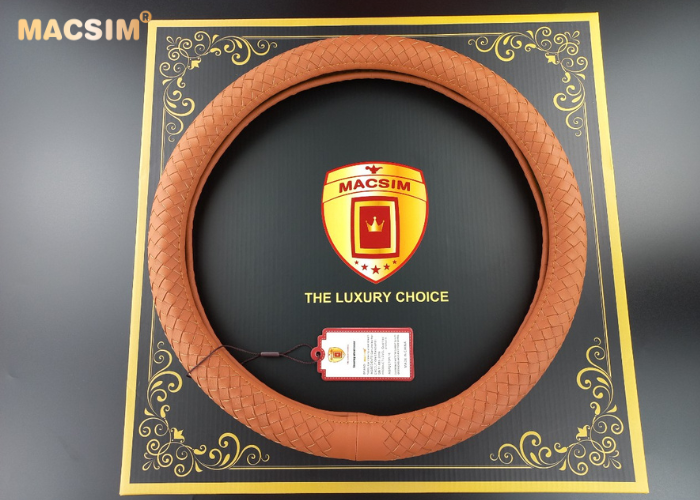 Bọc vô lăng cao cấp Mercedes mã 8991 chất liệu da thật - Khâu tay 100% size M phù hợp các loại xe nhãn hiệu Macsim