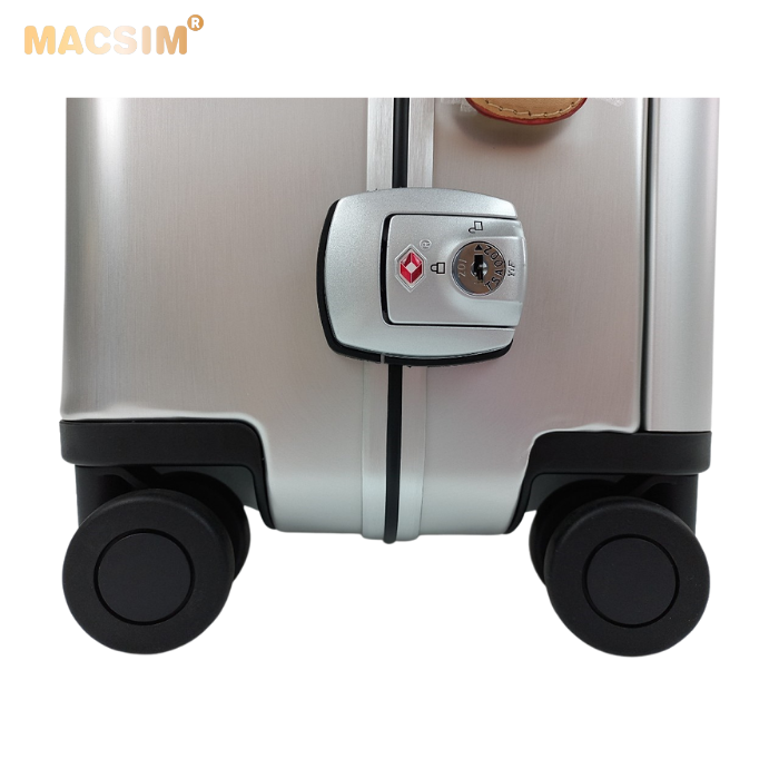 Vali hợp kim nhôm nguyên khối MS1403 Macsim cao cấp màu bạc 20 inches