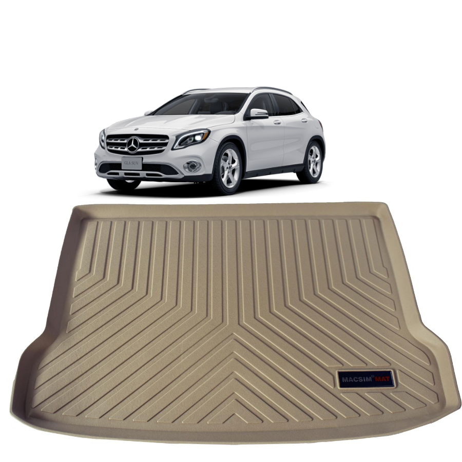 Thảm lót cốp xe ô tô Mercedes GLA 2015 - 2019 nhãn hiệu Macsim chất liệu TPV cao cấp màu be
