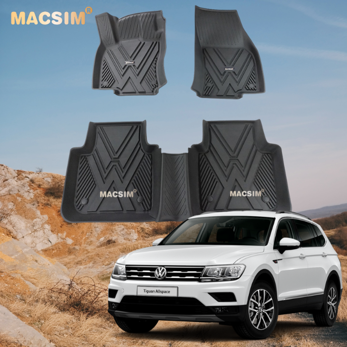 Thảm lót sàn xe ô tô (TC) Volkswagen Tiguan L 2018+  Nhãn hiệu Macsim chất liệu nhựa TPE cao cấp