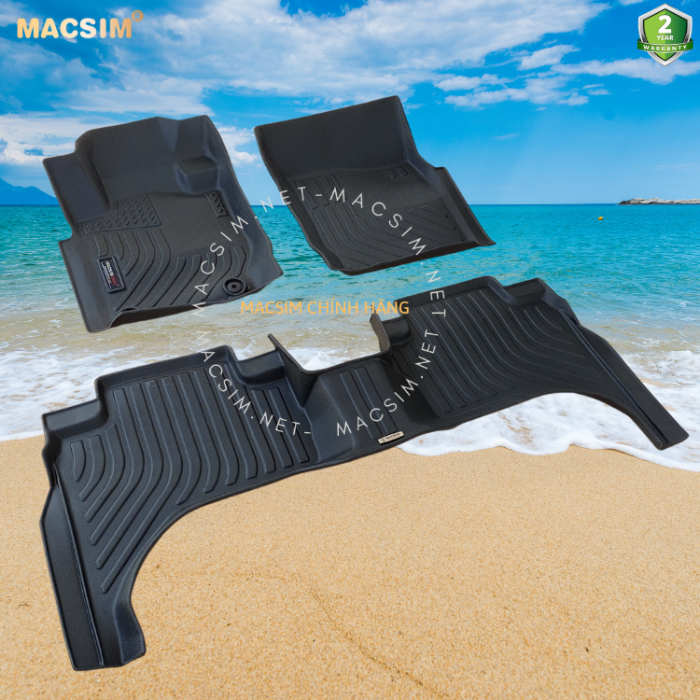 Thảm lót sàn xe ô tô Mitsubishi Triton 2016-2023 (sd) Nhãn hiệu Macsim chất liệu nhựa TPE cao cấp màu đen