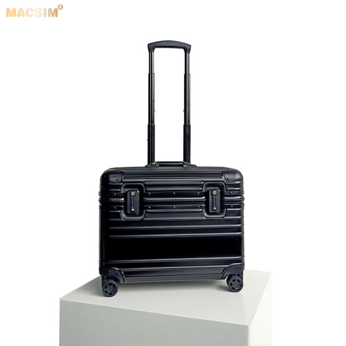 Vali hợp kim nhôm nguyên khối MS2205 đựng rượu Macsim cao cấp màu đen màu bạc cỡ 16 inches