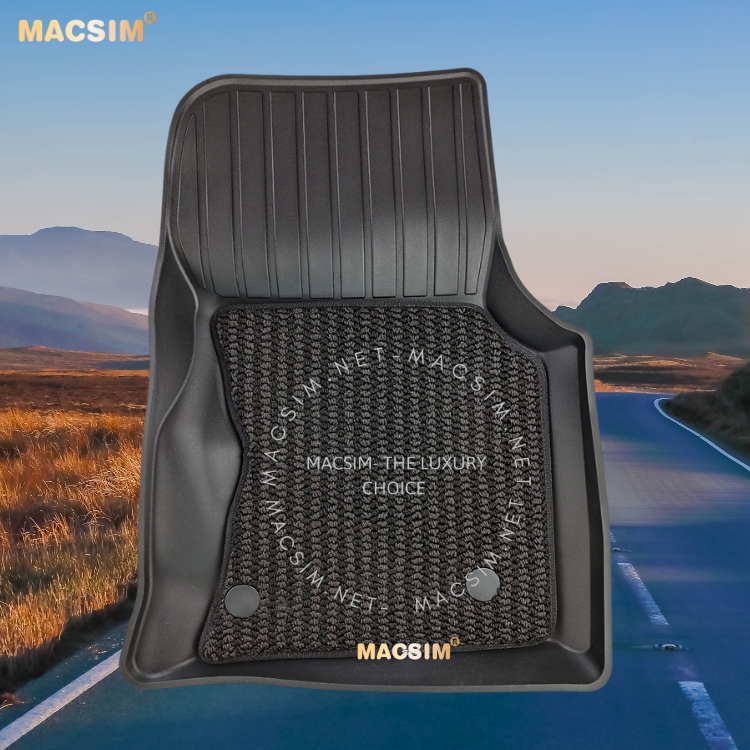 Thảm lót sàn 2 lớp  xe ô tô LANDROVER VELAR 2016 - đến nay Nhãn hiệu Macsim 3W chất liệu nhựa TPE đúc khuôn cao cấp - màu đen
