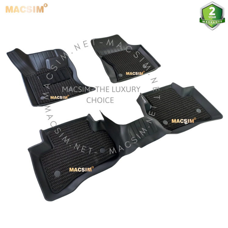Thảm lót sàn 2 lớp  xe ô tô LANDROVER VELAR 2016 - đến nay Nhãn hiệu Macsim 3W chất liệu nhựa TPE đúc khuôn cao cấp - màu đen