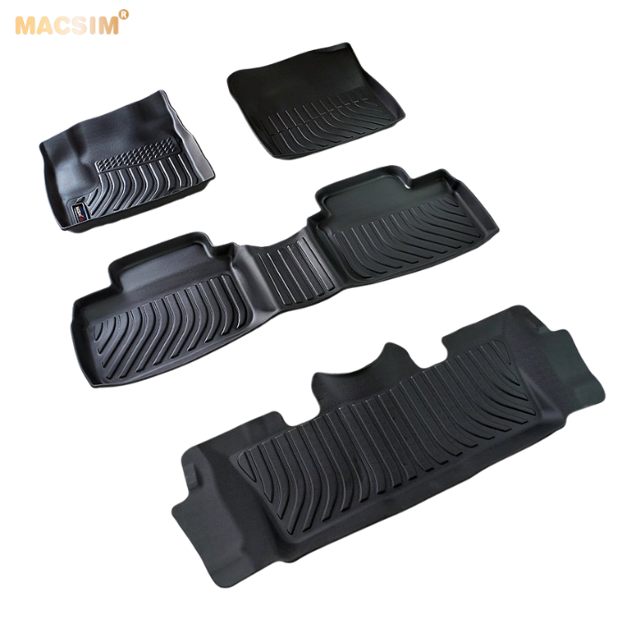 Thảm lót sàn xe ô tô Toyota Veloz/ Avanza 2022 Nhãn hiệu Macsim chất liệu nhựa TPE cao cấp màu đen