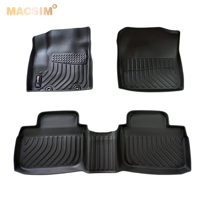 Thảm lót sàn xe ô tô Toyota Veloz/ Avanza 2022 Nhãn hiệu Macsim chất liệu nhựa TPE cao cấp màu đen