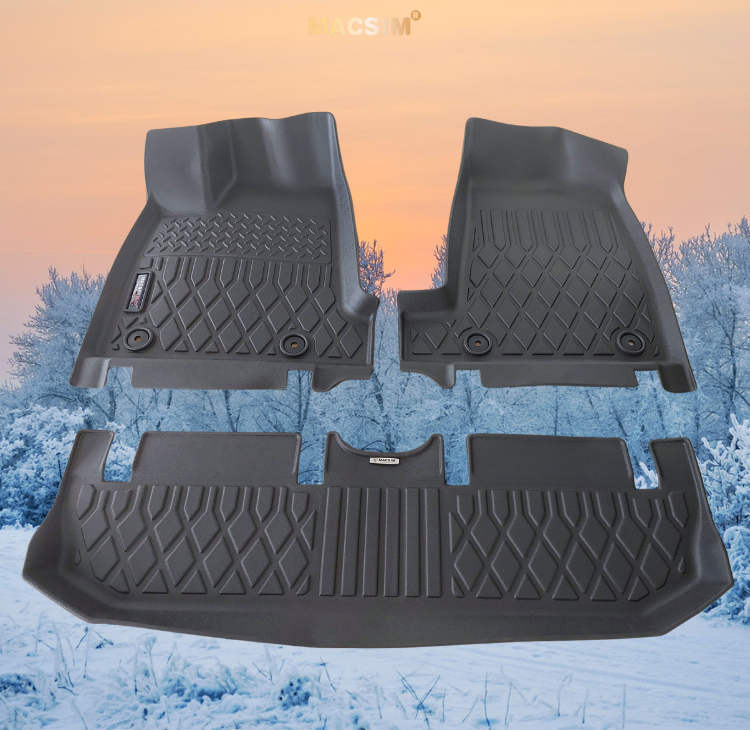 Thảm lót sàn xe ô tô Vinfast VF3 (sd) Nhãn hiệu Macsim chất liệu nhựa TPE cao cấp màu đen