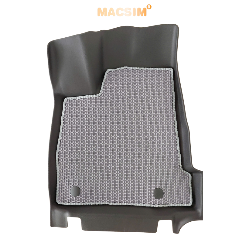 Thảm ô tô sd3 2 lớp dạng lưới lục giác Vinfast VF3 (ghi) - bề mặt cao su siêu sạch - Macsim