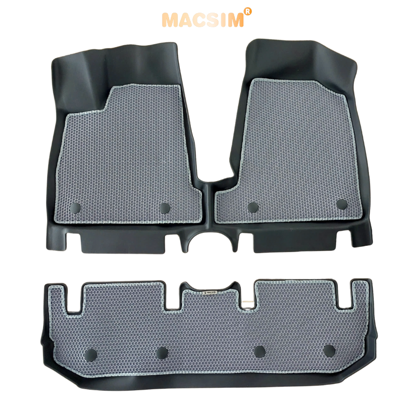 Thảm ô tô sd3 2 lớp dạng lưới lục giác Vinfast VF3 (ghi) - bề mặt cao su siêu sạch - Macsim