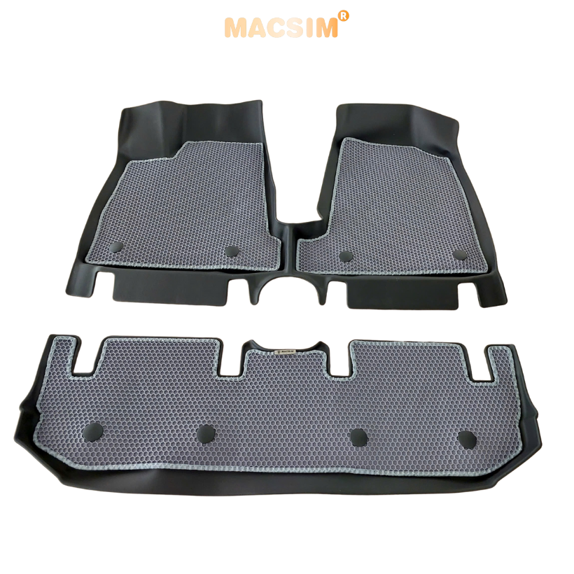 Thảm ô tô sd3 2 lớp dạng lưới lục giác Vinfast VF3 (ghi) - bề mặt cao su siêu sạch - Macsim