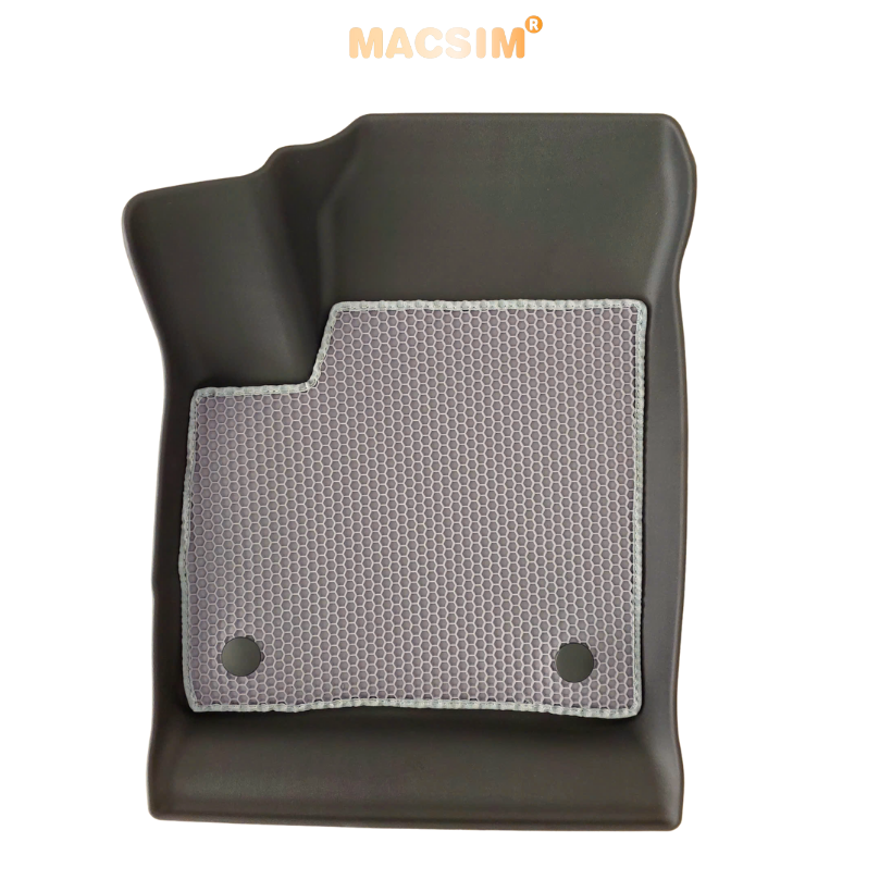 Thảm lót sàn ô tô sd3 dạng lưới lục giác 2 lớp Vinfast Herio Green (màu ghi)  bề mặt cao su siêu sạch nhãn hiệu Macsim