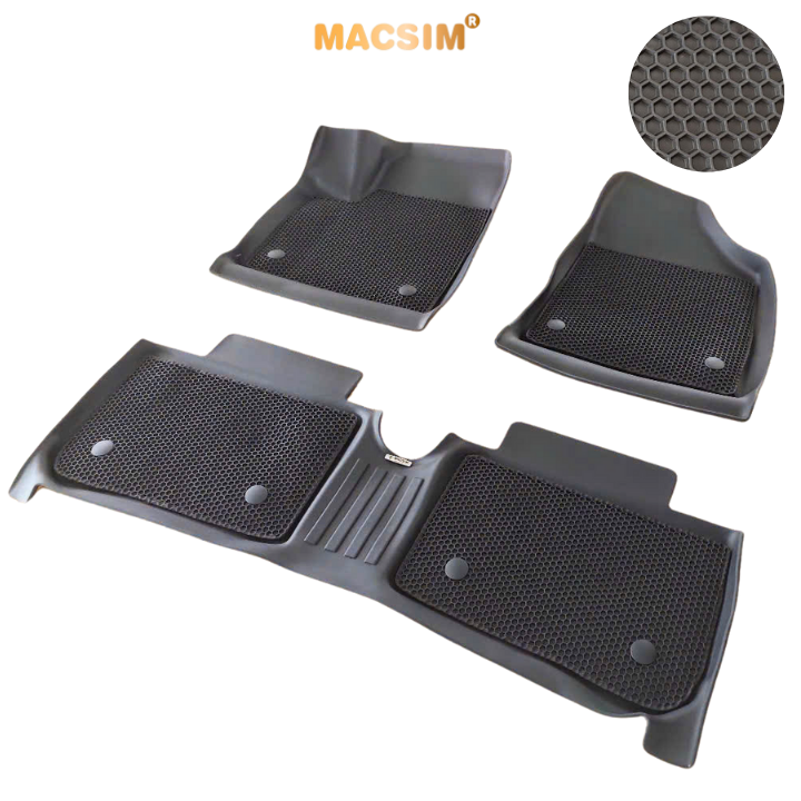 Thảm lót sàn ô tô 2 lớp sd3 dạng lưới lục giác Vinfast Herio Green (đen) 3 - bề mặt cao su siêu sạch - Macsim