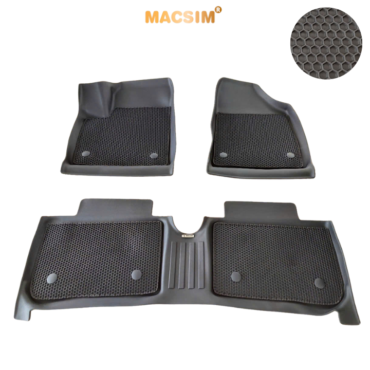 Thảm lót sàn ô tô 2 lớp sd3 dạng lưới lục giác Vinfast Herio Green (đen) 3 - bề mặt cao su siêu sạch - Macsim