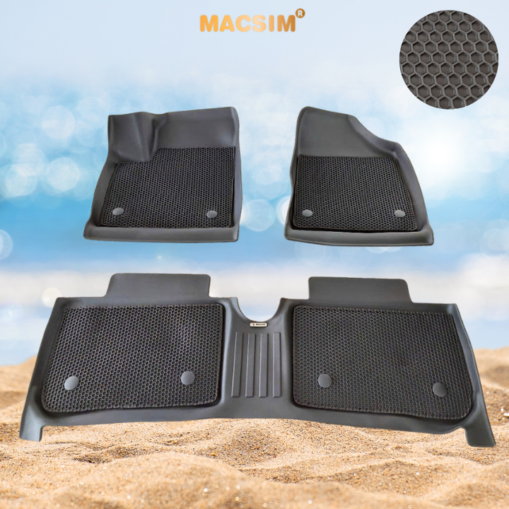 Thảm lót sàn ô tô 2 lớp sd3 dạng lưới lục giác Vinfast Herio Green (đen) 3 - bề mặt cao su siêu sạch - Macsim