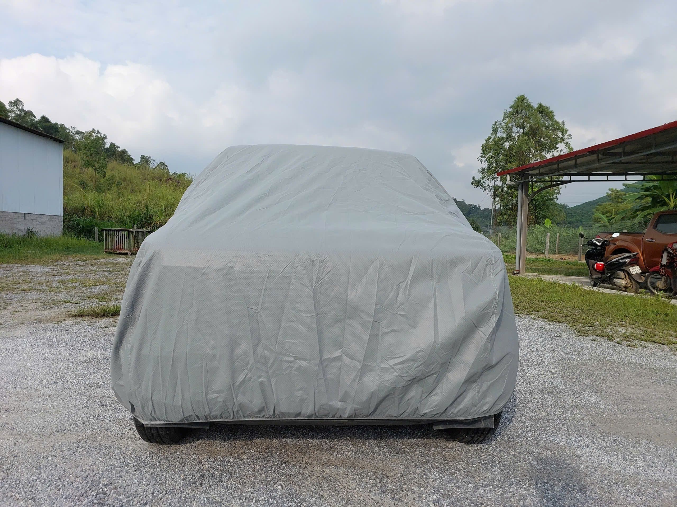 Bạt phủ ô tô chất liệu vải không dệt 3 lớp cao cấp MACSIM cho Vinfast VF3 màu ghi