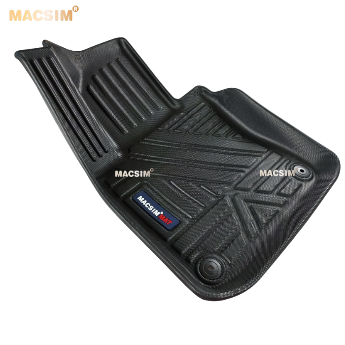 Thảm lót sàn xe ô tô (qd) Volvo S90 2017 - 2021 chất liệu TPE thương hiệu Macsim màu đen (ghế lái+ ghế phụ)