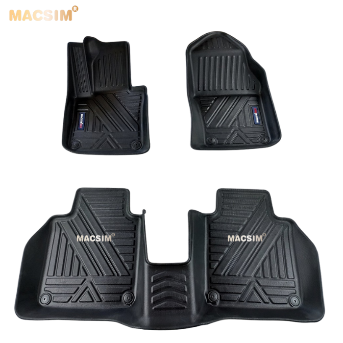 Thảm lót sàn xe ô tô (qd) Volvo S90 2017 - 2021 chất liệu TPE thương hiệu Macsim màu đen (ghế lái+ ghế phụ)