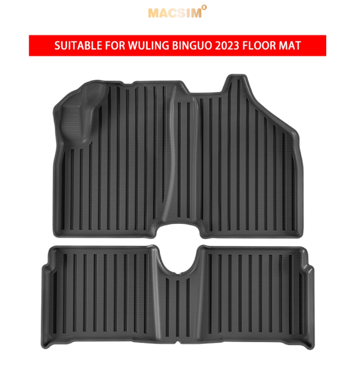 Thảm (2 lớp) sd4 Wuling Bingo 2023 +  nhãn hiệu Macsim chất liệu TPE + silicon màu đen