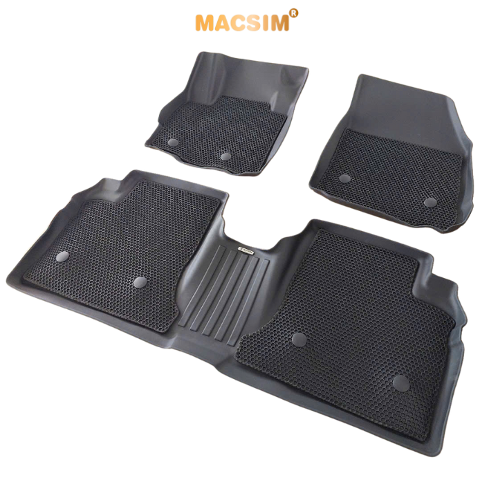 Thảm sd3 dạng lưới lục giác 2 lớp xforce màu đen bề mặt cao su siêu sạch nhãn hiệu Macsim