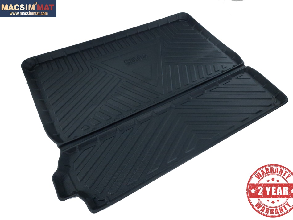 Thảm lót cốp xe ô tô Peugeot 5008  nhãn hiệu Macsim chất liệu TPV cao cấp màu đen(113)