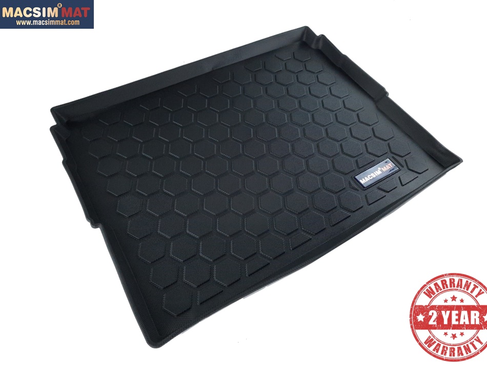 Thảm lót cốp xe ô tô Peugeot 3008 2013-2015 nhãn hiệu Macsim chất liệu TPV cao cấp màu đen(114)
