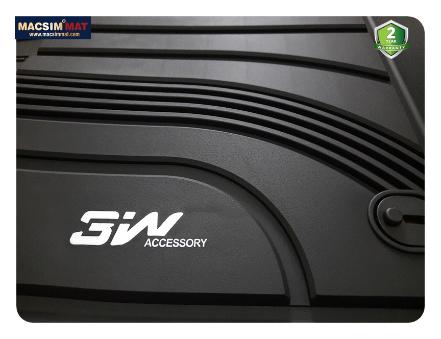 Thảm lót sàn xe ô tô  Hyundai SantaFe 2019-đến nay Nhãn hiệu Macsim 3W chất liệu nhựa TPE đúc khuôn cao cấp - màu đen