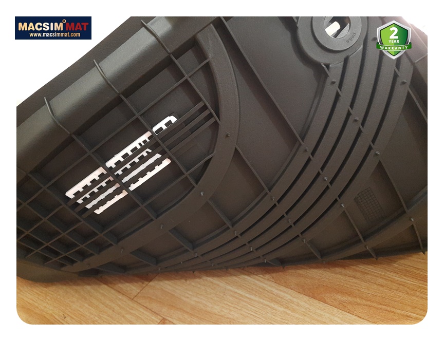Thảm lót sàn xe ô tô  Hyundai SantaFe 2019-đến nay Nhãn hiệu Macsim 3W chất liệu nhựa TPE đúc khuôn cao cấp - màu đen