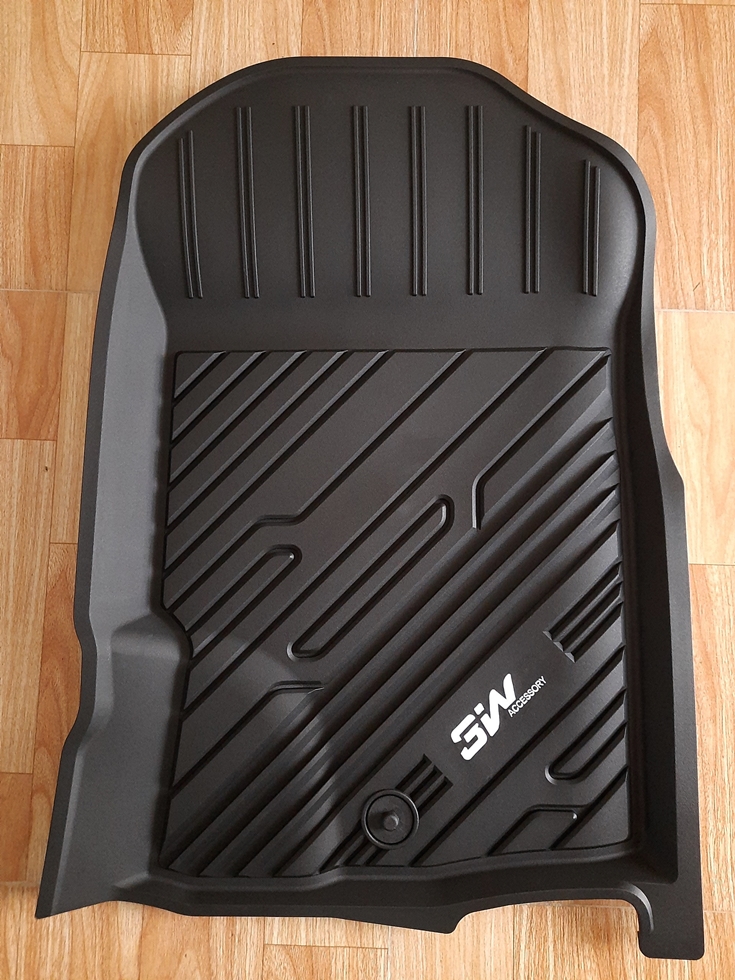 Thảm lót sàn xe ô tô  Ford Ranger 2012- nay  Nhãn hiệu Macsim 3W chất liệu nhựa TPE đúc khuôn cao cấp - màu đen