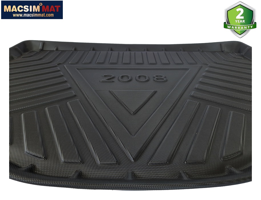 Thảm lót cốp qd xe ô tô Peugeot 2008/208 2014-nay nhãn hiệu Macsim chất liệu TPV cao cấp màu đen