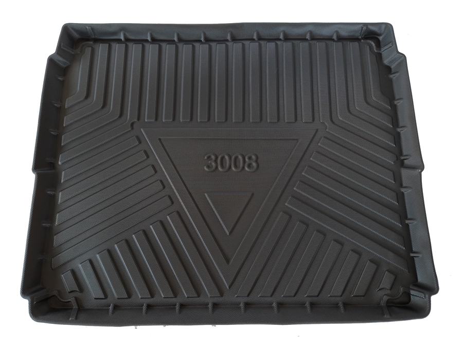 Thảm lót cốp xe ô tô qd Peugeot 3008 2013-2016 nhãn hiệu Macsim chất liệu TPV cao cấp màu đen