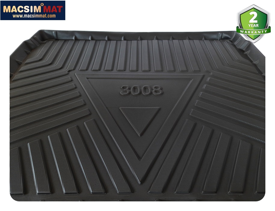 Thảm lót cốp xe ô tô qd Peugeot 3008 2013-2016 nhãn hiệu Macsim chất liệu TPV cao cấp màu đen