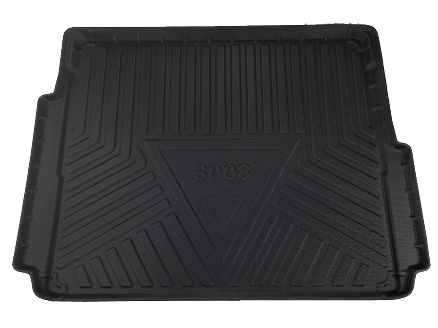 Thảm lót cốp hn xe ô tô Peugeot 3008 2017- nay nhãn hiệu Macsim chất liệu TPV cao cấp 348 màu đen