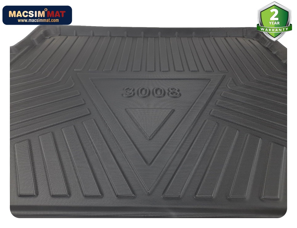 Thảm lót cốp hn xe ô tô Peugeot 3008 2017- nay nhãn hiệu Macsim chất liệu TPV cao cấp 348 màu đen